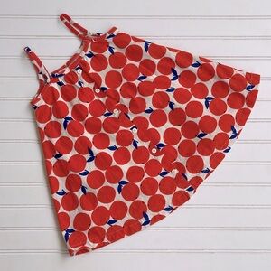 HANNA ANDERSSON EUC 100% Cotton Lined Orange Fruit Dress
